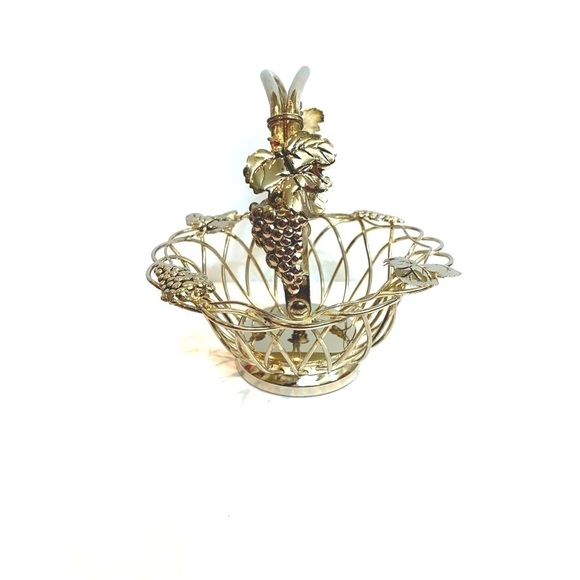 Godinger Vintage Silver-Plated Grapevine Basket 7.5” - Picture 2 of 6